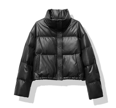 Doudoune Courte Rétro Noire Pour Femme - Ciara