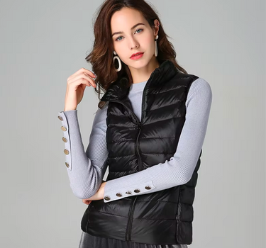 Doudoune Sans Manche Légère Noire pour Femme - Axè