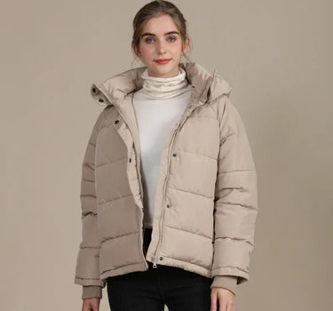 Doudoune Courte pour Femme Épaisse Kaki - Janaya