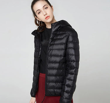 Doudoune Légère à Capuche Noire pour Femme - Axie