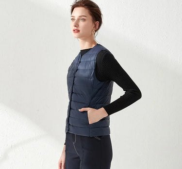 Doudoune Ultra Légère Sans Manche Bleu Marine pour Femme - Roxa