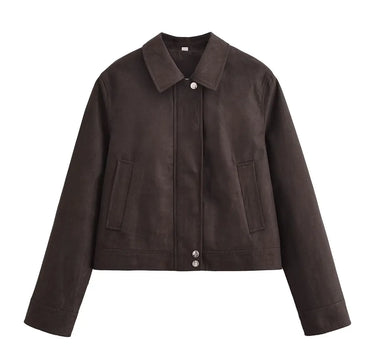 Manteau Trench Court en Cuir Suédé - AMA