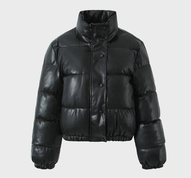 Doudoune pour Femme Courte en Cuir Mate - Léva