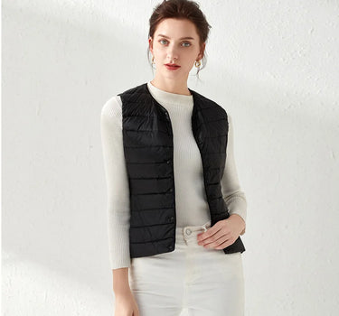 Doudoune Ultra Légère Sans Manche Noire pour Femme - Roxa