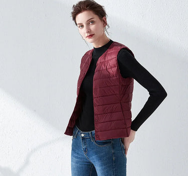 Doudoune Ultra Légère Sans Manche Rouge pour Femme - Roxa