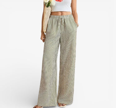 Pantalon en lin Rayé pour Femme - NICOLE