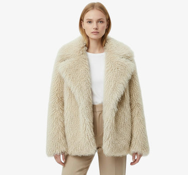 Manteau Fourrure Court Femme Col Revers Large Chaud - YSALI