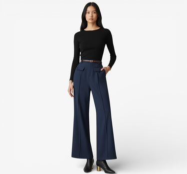 Hosenanzug Damen Weit Geschnitten Hochtailliert Elegant - Euranice