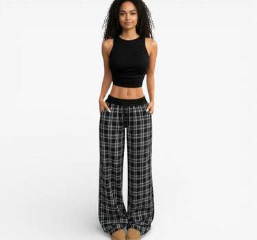 Weite Damen-Hose mit Karomuster - Patty