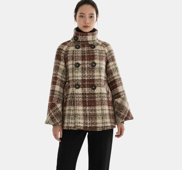 Manteau Court pour Femme à Carreaux - MIRIADE